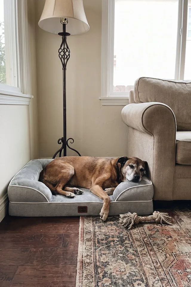 Perro mayor en casa: qué cambiar cuando empieza a costarle moverse