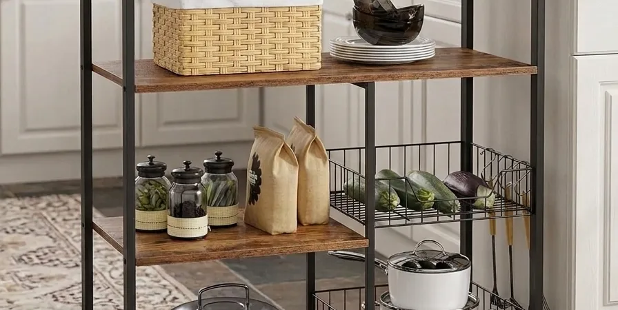 Estanteria de Cocina con Cestas: Todo en su Sitio