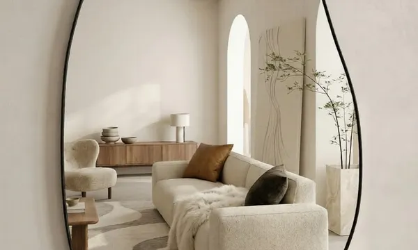 Espejo Organico Decorativo: Estilo y Amplitud para tu Living