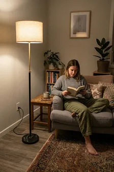 Lampara de Pie para Rincon de Lectura: Luz Calida y Cozy
