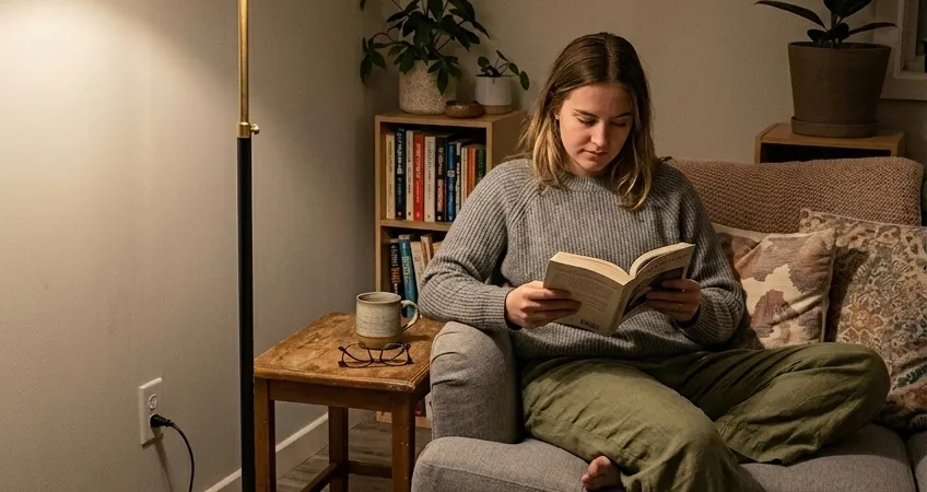 Lampara de Pie para Rincon de Lectura: Luz Calida y Cozy