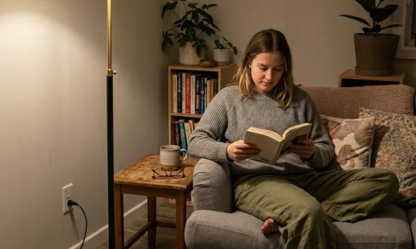 Lampara de Pie para Rincon de Lectura: Luz Calida y Cozy