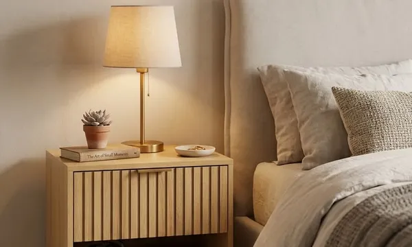 Mesita de Noche Minimalista: Diseño Compacto con Cajon