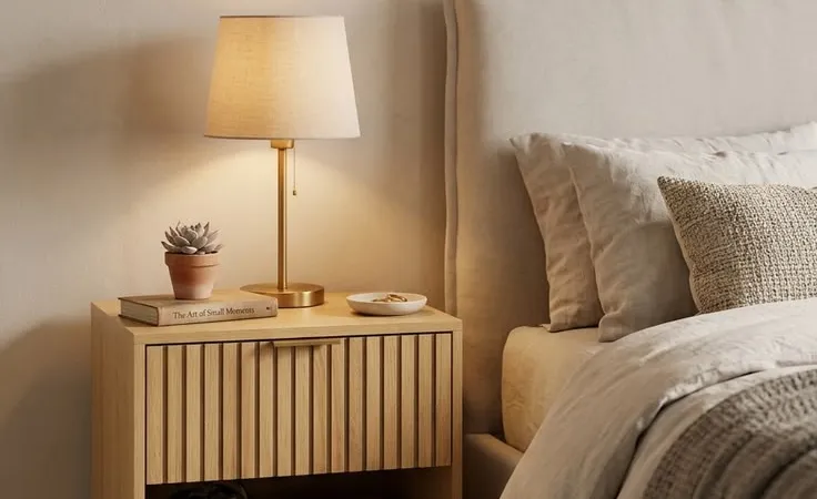 Mesita de Noche Minimalista: Diseño Compacto con Cajon